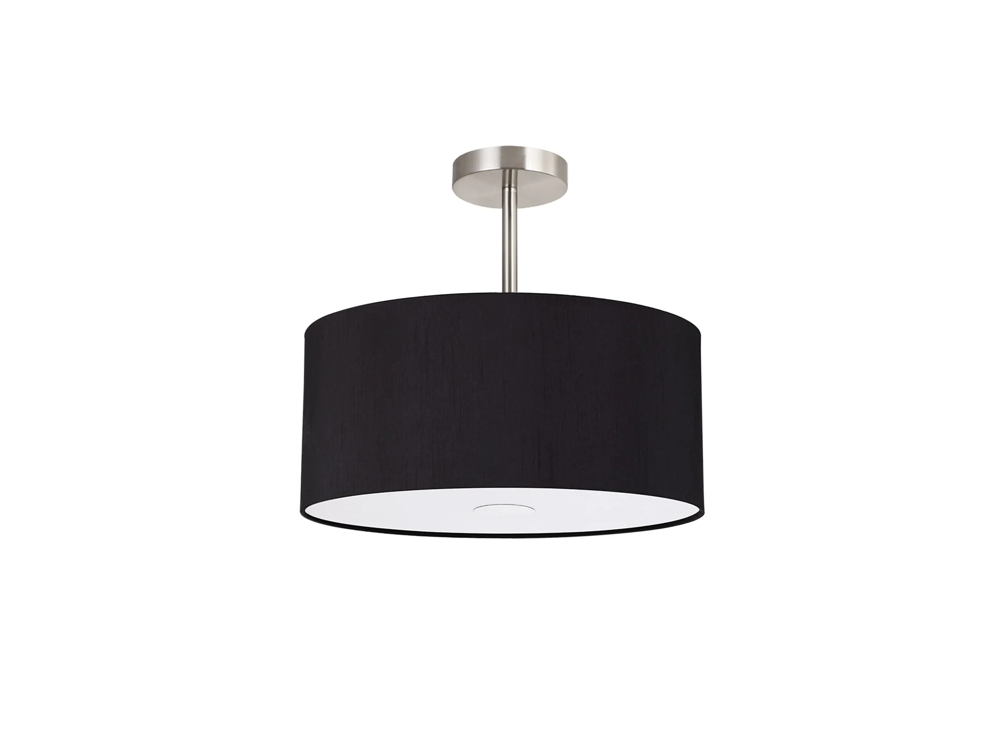Baymont 40cm Semi Flush 1 Light Polished Chrome, Midnight Black/Green Olive, Frosted Diffuser DK0099  Deco Baymont CH BL/GR